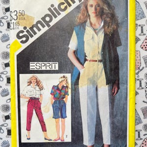 May include: Vintage Simplicity sewing pattern, size 10 Miss, featuring a woman in a jumpsuit and two other outfit options. The pattern includes the Esprit logo and the number 5584. The price is $3.50 U.S.A.