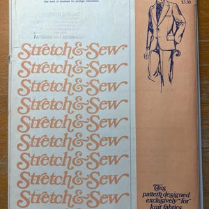 Stretch & Sew Pattern 1770 Men's Classic Jacket Size 36-50 FF UNCUT