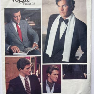 Vogue Sewing Pattern 2826 Men's Ties Ascot Scarf and Cummerbund