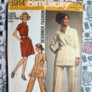 Simplicity Pattern 8914 Misses&#39; Dress or Tunic & Skirt Size 12 Bust 34 OR Size 14 Bust 36 Cut Complete