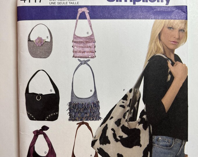 Simplicity Patterns 41 Simplicity Sewing Pattern 4117 Bags Purses Handbags Shoulder Bag FF ...