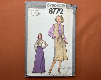 Simplicity Sewing Pattern 8772: Blouse, Skirt & Vest - Half-Sizes