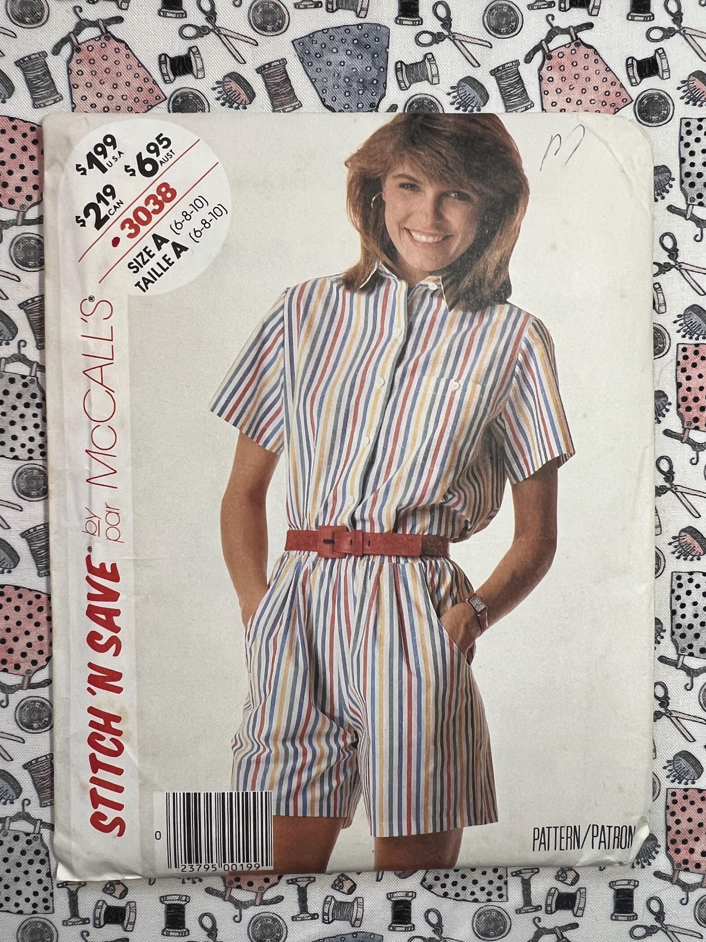 Mccall's 3038 Sewing Pattern: Misses' Shirt and Shorts (size 6-10 ...