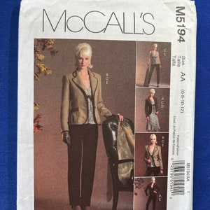 McCall&#39;s Sewing Pattern M5194: Misses&#39; Lined Jacket, Top, Skirt & Pants (Size 6-12, UNCUT)