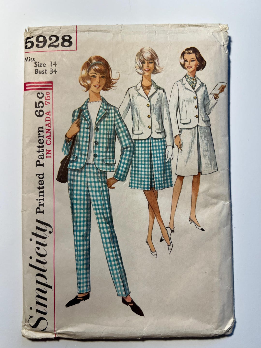 Simplicity 5928 Sewing Pattern: Misses Jacket Skirt & Slacks Size 14 - Etsy