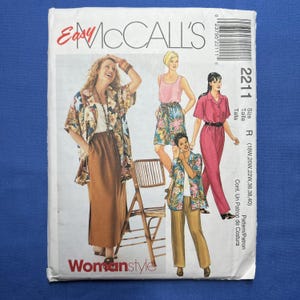 McCall&#39;s Sewing Pattern 2211 Misses&#39; Shirt Top Pull-On Pants Shorts Skirt Size 18W-40 FF UNCUT