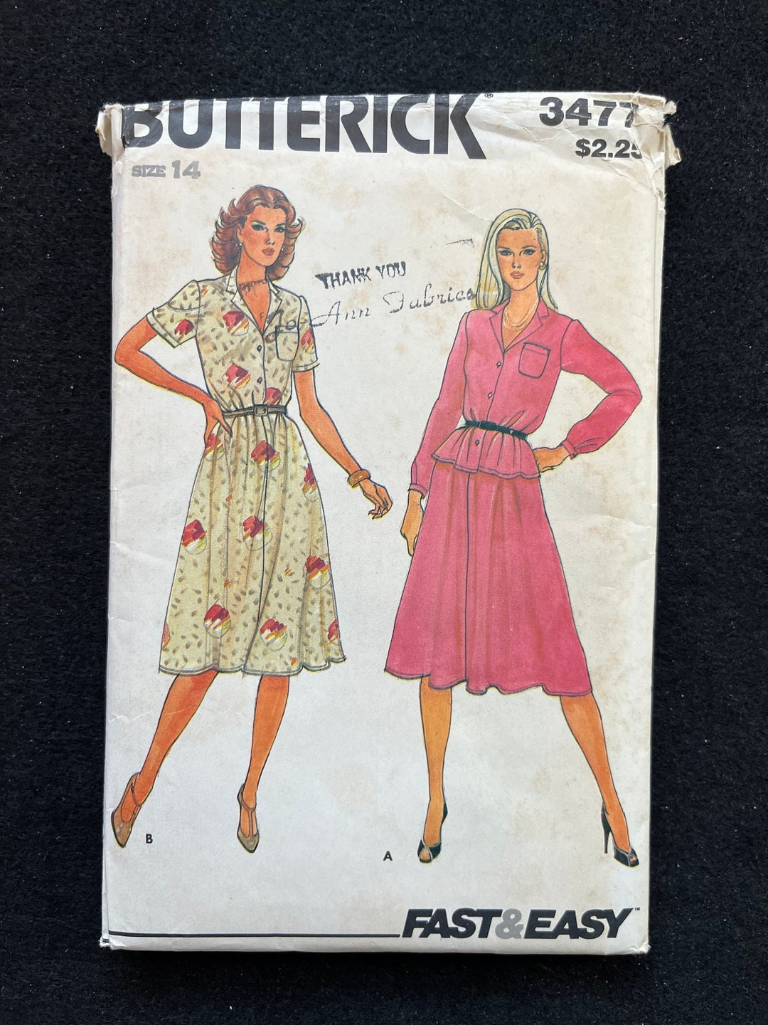 Butterick Sewing Pattern 3477 Misses' Top & Skirt Size 14 Etsy