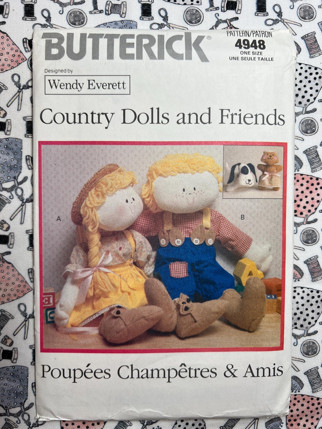 Butterick Sewing Pattern 4948 Wendy Everett Country Dolls and Friends ...