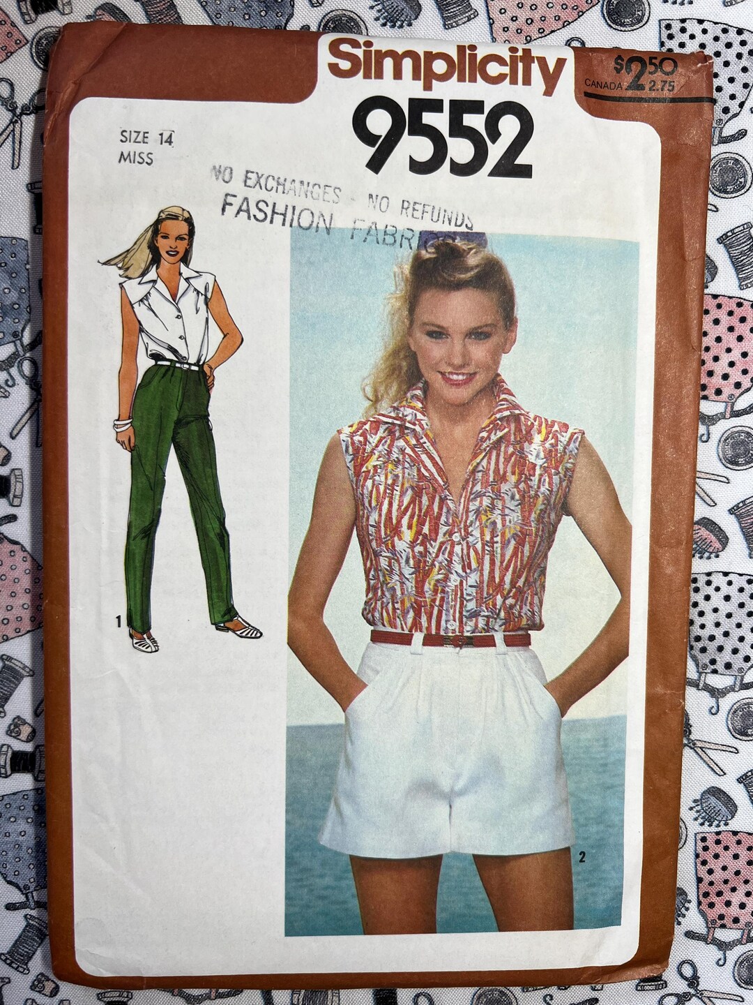 Simplicity Sewing Pattern 9552 Misses' Shirt Wide-leg Shorts & Straight ...