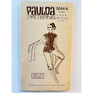 Pauloa Sewing Pattern 3004 A Misses Chinese Shirt Size 6-18 FF UNCUT