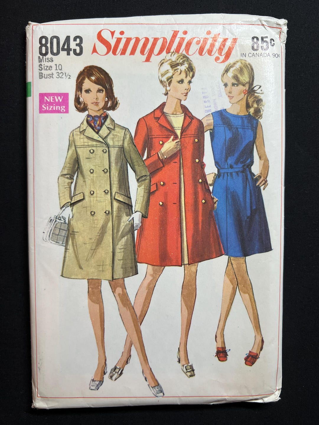 Simplicity Sewing Pattern 8043 Misses' Coat and Dress Size 10 Uncut - Etsy