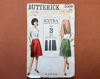 Butterick Sewing Pattern 3509 Misses' Skirt in Three Versions Waist Size 28" Cut Complete