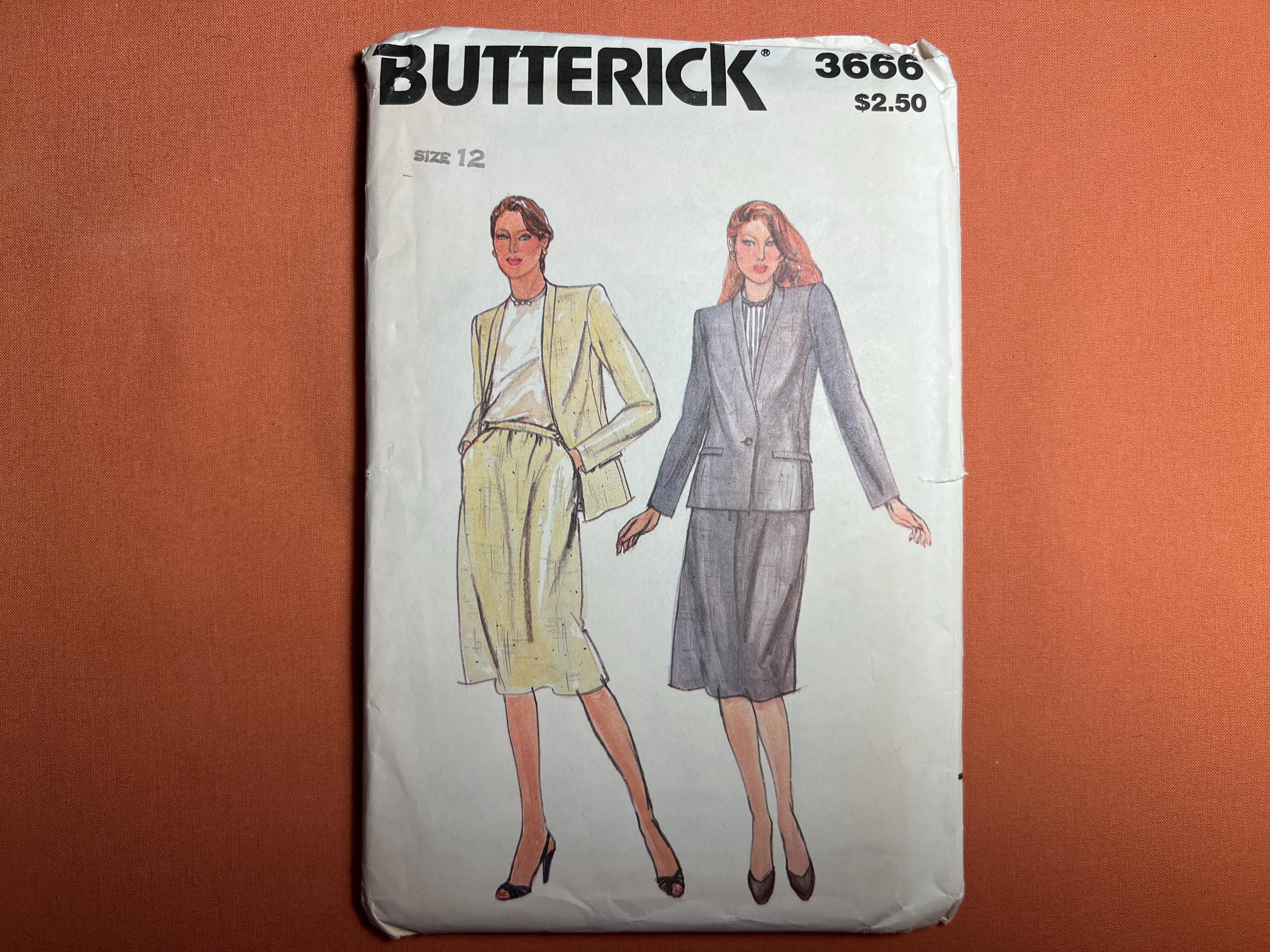 Butterick Sewing Pattern 3666 Misses' Jacket Blouse & Skirt Size 12 ...