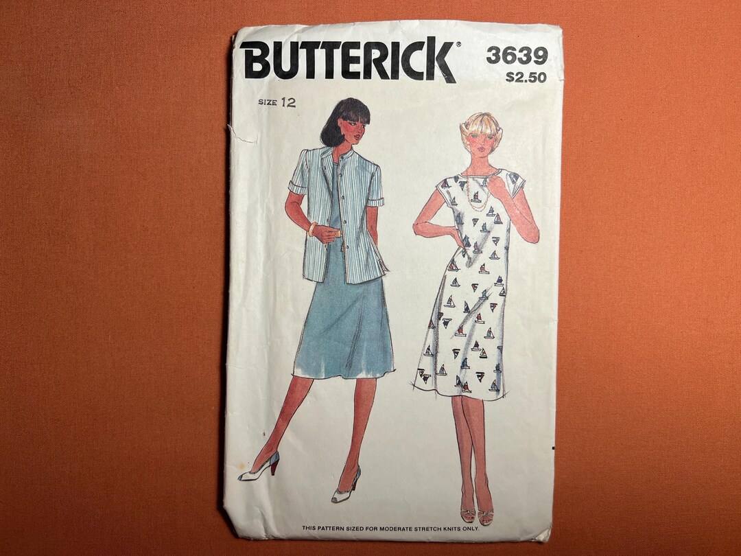 Butterick Sewing Pattern 3639 Misses Dress & Jacket Size 12 Bust 34 FF ...