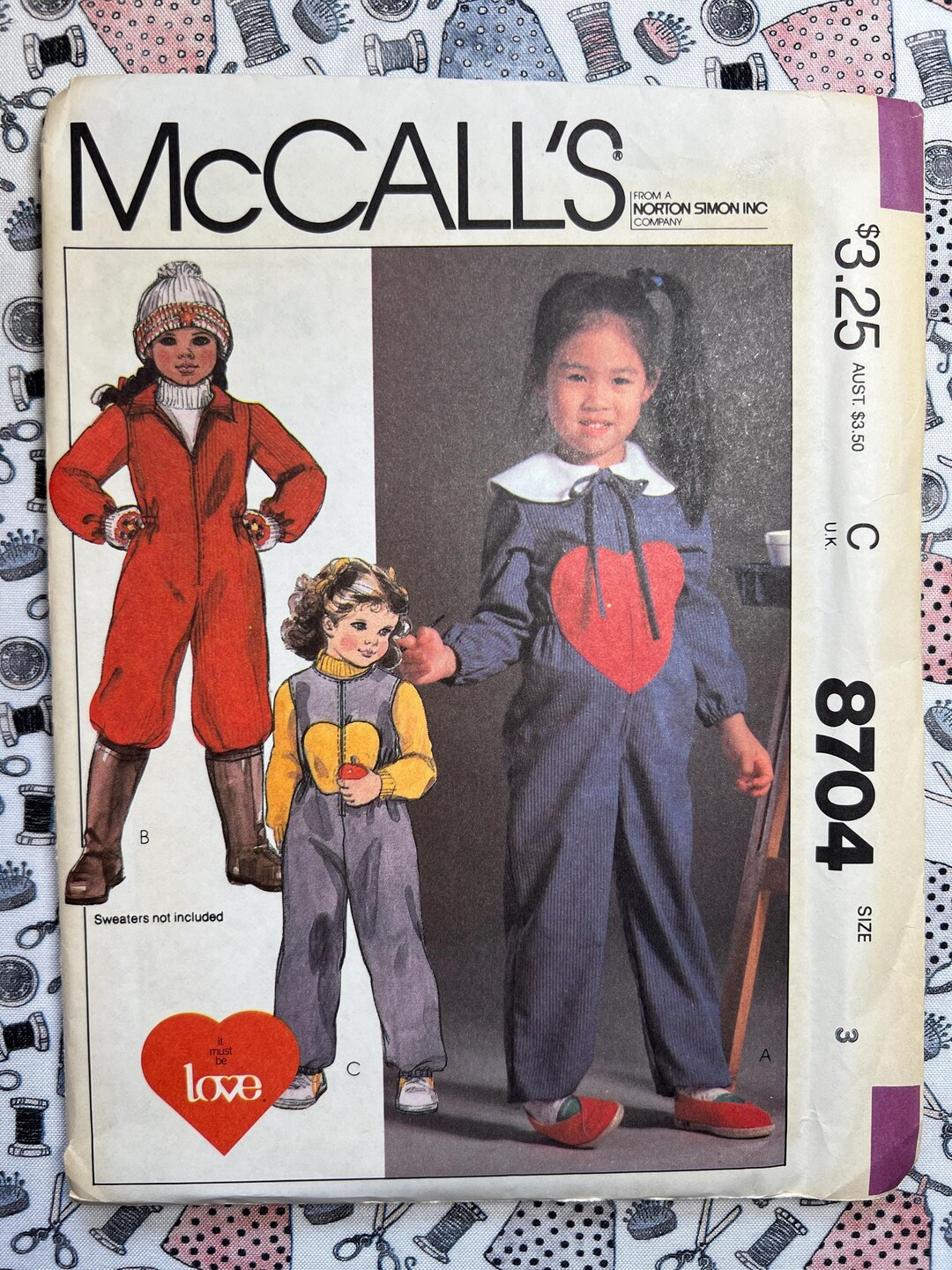 Mccall's Sewing Pattern 8704 Toddlers' and Children's Jumpsuit Size 3 ...
