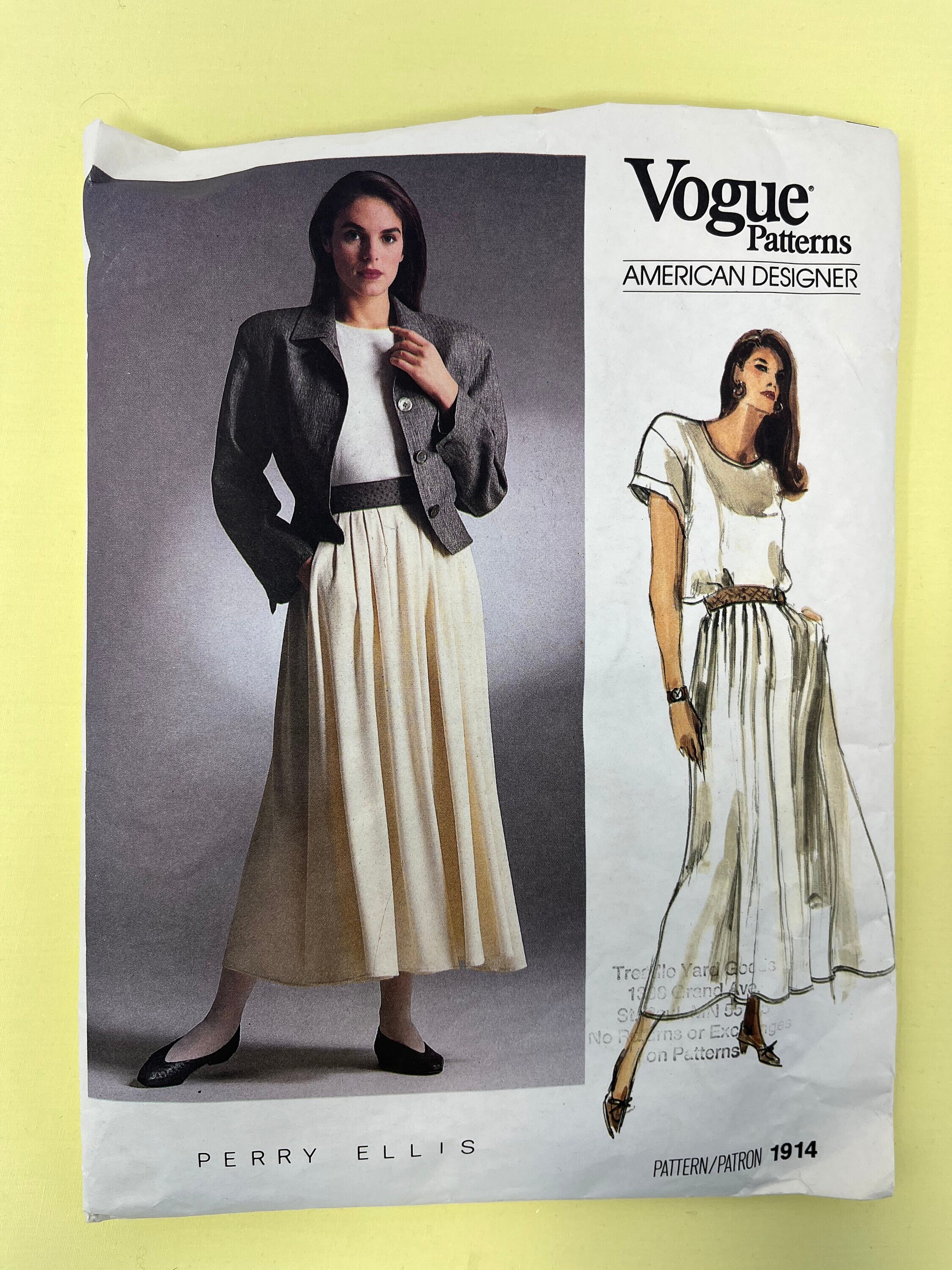 Vogue Sewing Pattern 1912 Kasper Misses Jacket Skirt & Top - Etsy