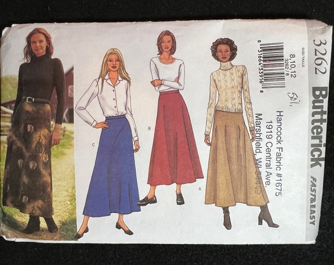 Butterick Sewing Pattern 3262 Misses Skirt Size 8-12 FF UNCUT - Etsy