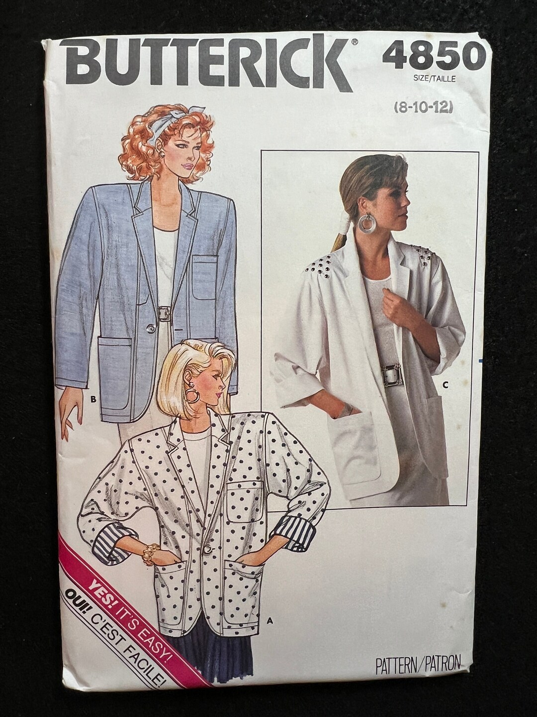 Butterick Sewing Pattern 4850 Misses Jacket Size 8-12 FF UNCUT - Etsy