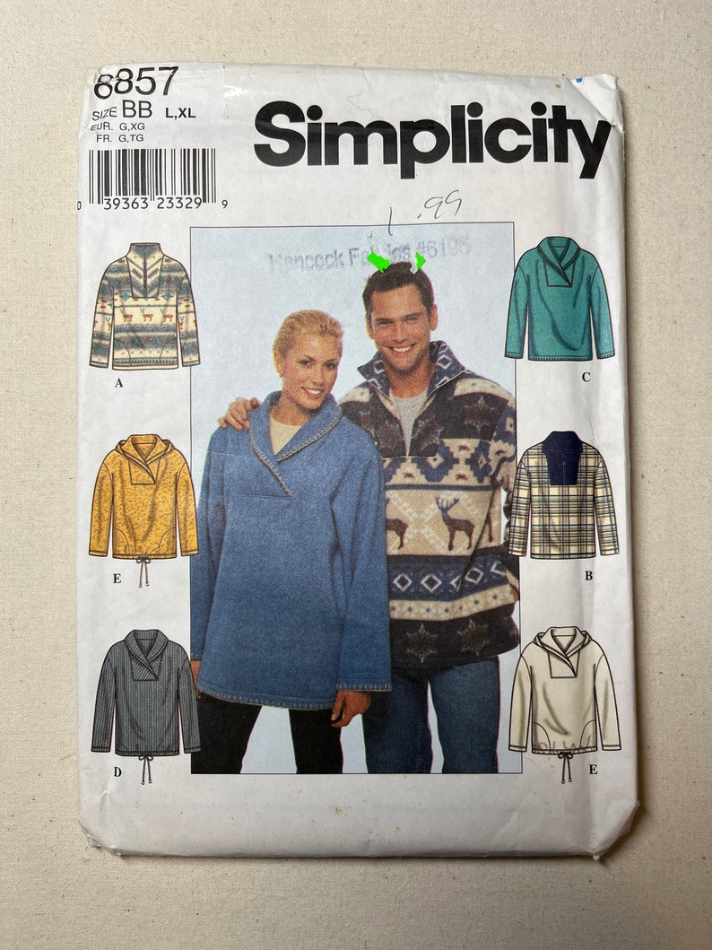 Simplicity Sewing Pattern 8857 Misses' Men's - Etsy