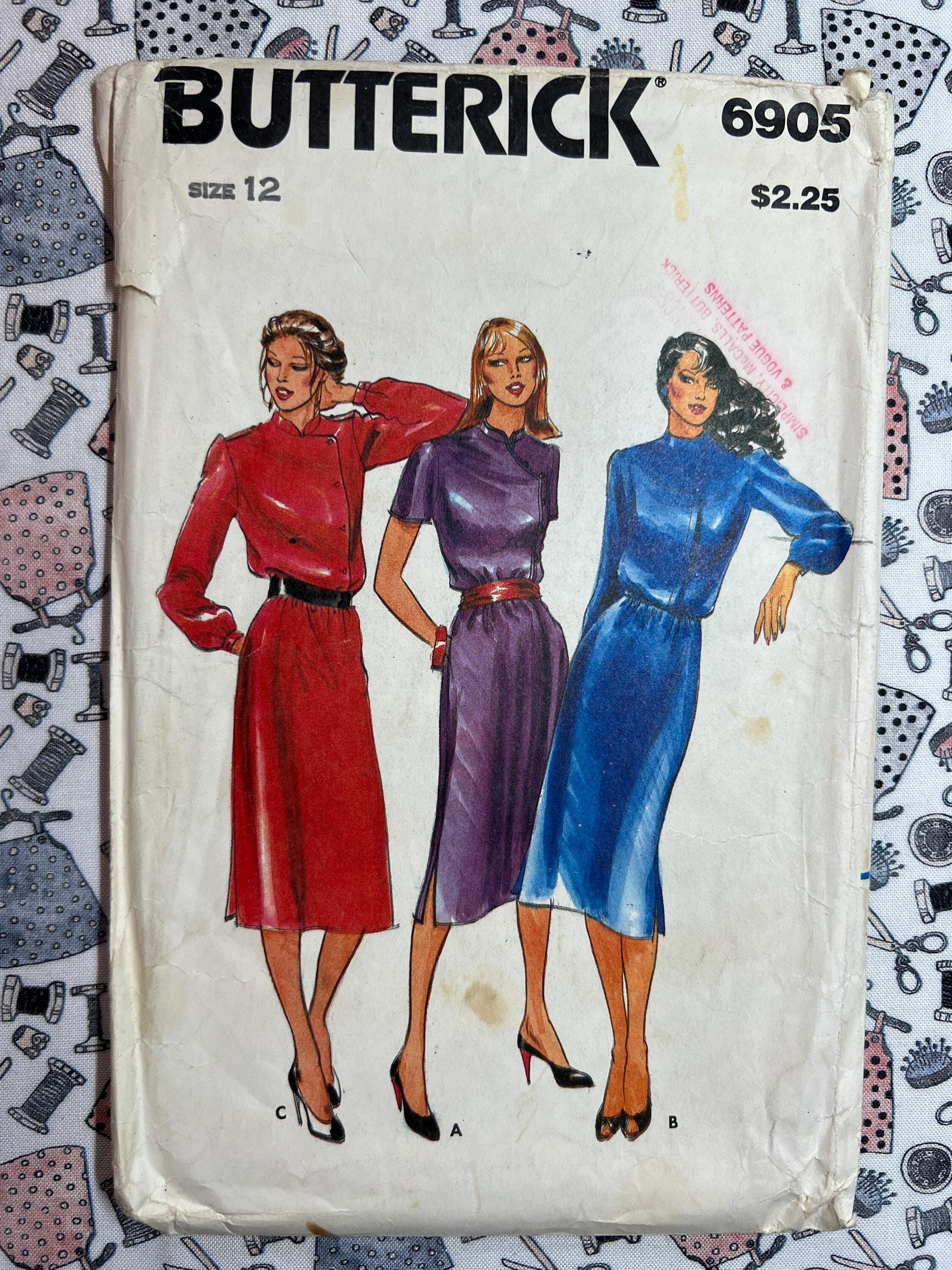 Butterick Sewing Pattern 6905 Misses' Dress Size 12 Bust 34 Cut ...