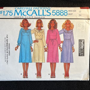 McCall&#39;s Sewing Pattern 5888 Misses Dress Size 12 Bust 34 UNCUT