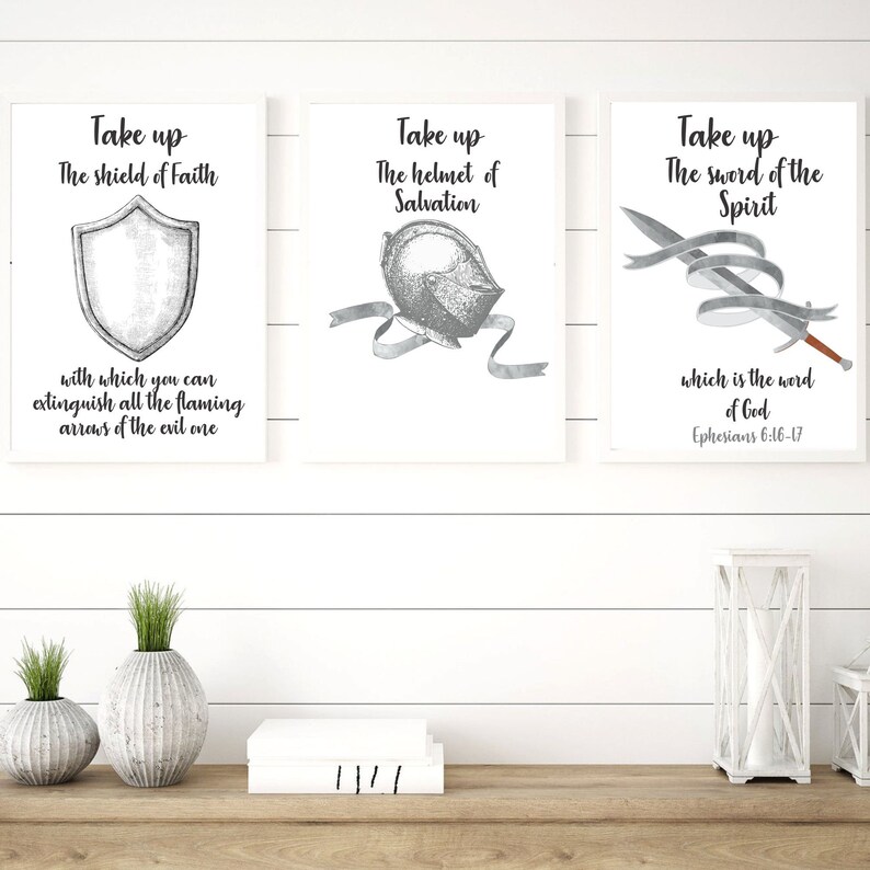 Full Armor of God Printable Take up the Shield of Faith - Etsy