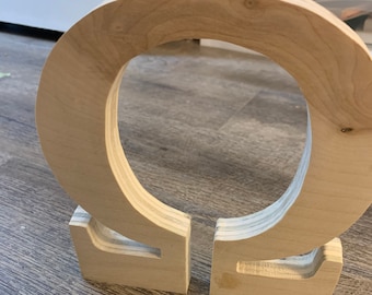 Unfinished Wooden Greek Letter &quot;Omega&quot; Sorority-Fraternity-College-Crafters=Plywood-Greek Life