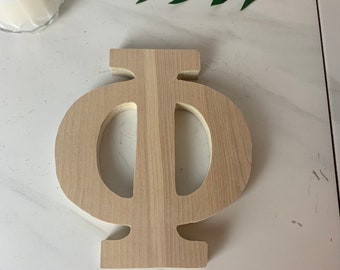 Wooden Unfinished Greek Letter &quot;Phi&quot; Sorority-Fraternity-College-Crafters=Plywood-Greek Life