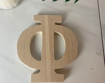 Wooden Unfinished Greek Letter "Phi" Sorority-Fraternity-College-Crafters=Plywood-Greek Life