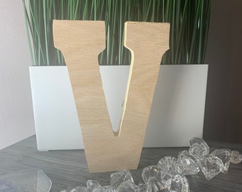 Wooden Block Letter "V"