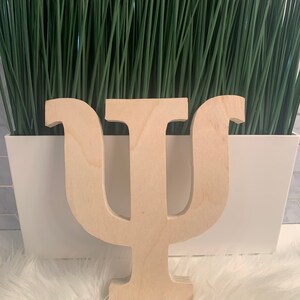 Unfinished Wooden Greek Letter "Psi" Sorority-Fraternity-College-Crafters=Plywood-Greek Life