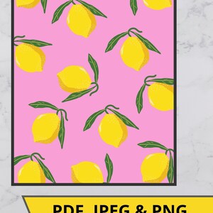 Lemon Print| Digital Download Print | Kitchen Prints | Printable Wall Art | Downloadable Home Decor | Print At Home