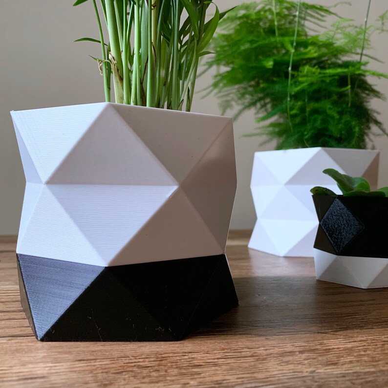 Geometric minimalist plant pot ecofriendly 3D printed Etsy