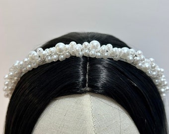 White pearl headband, Pearl hairband, white Luxurious beaded headband, faux pearls, wedding hair, Bridesmaids, Bridal hair Alice band