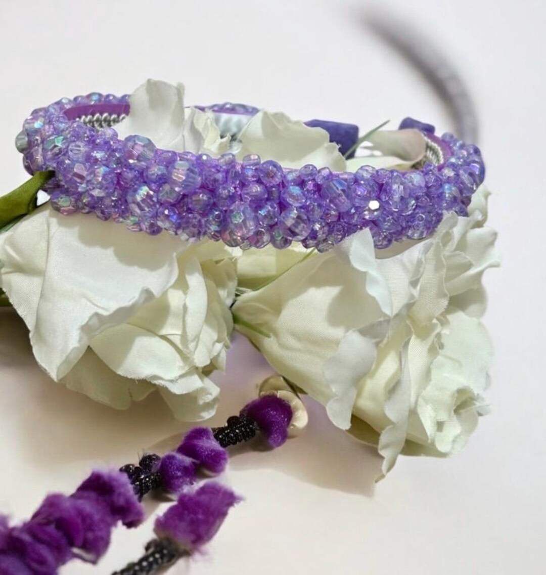 Lavender Baroque Embellished Headband Twine and Love | Embellished Headband | Handcrafted Hair  main image 3
