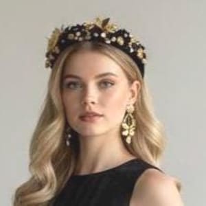 Wide Padded Crystal Pearl Baroque Crown Hairband Statement Headband Amazon.com : Firuilo Baroque Crystal Headband Pearl  main image 3