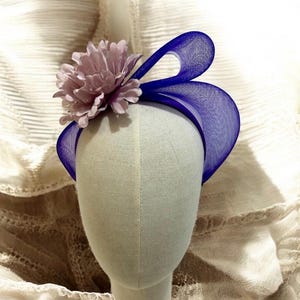 Bandeau fascinateur fleur mauve : serre-tête Derby du Kentucky