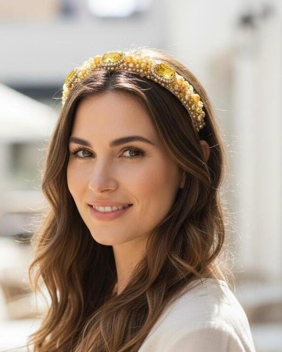 Luxurious Gold Beaded Headband Amazon.com : Campsis Egyptian Gold Headpiece, Beaded Tassel  main image 4