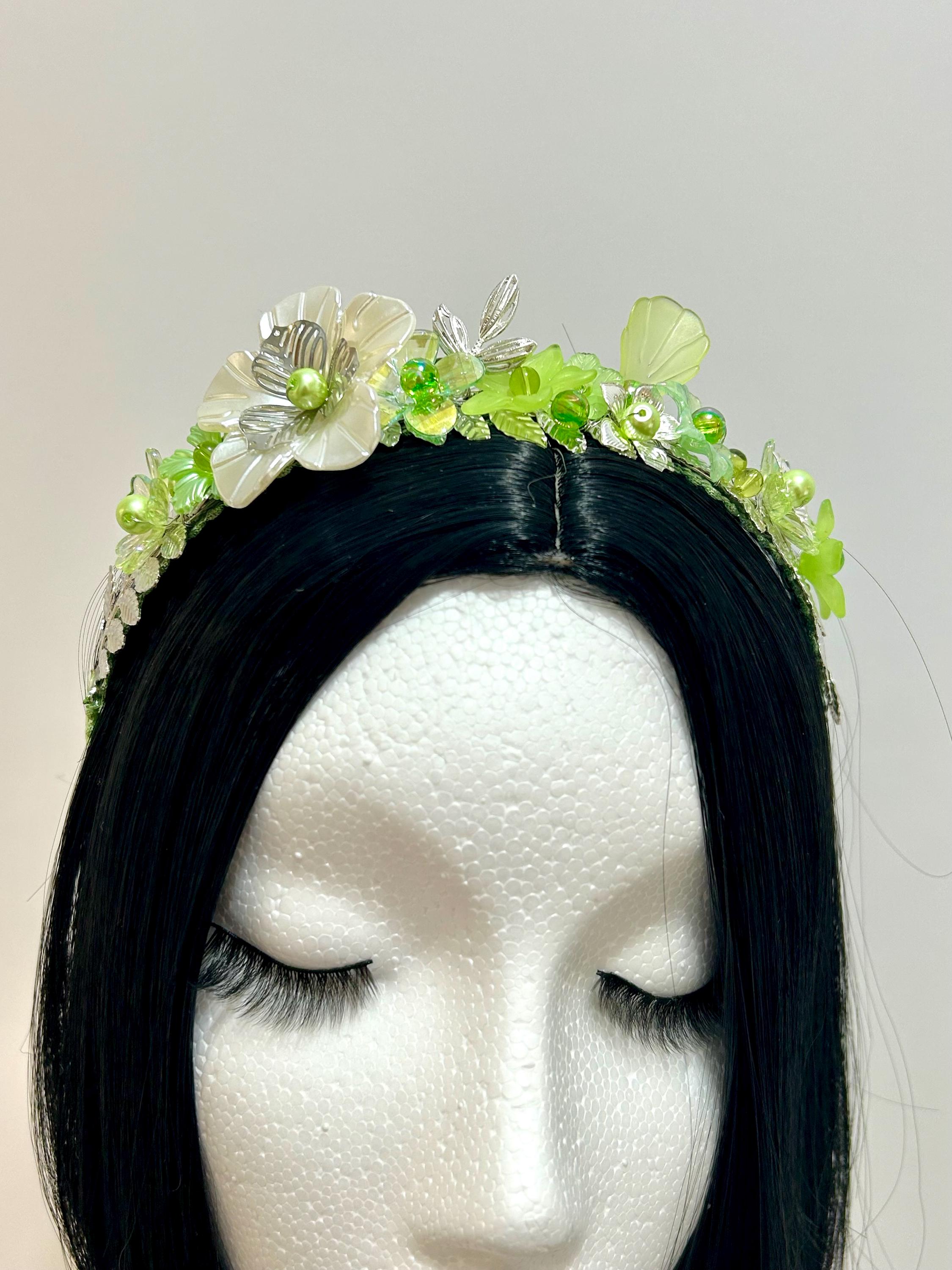 Elegant Embellished Lime Gem Floral Headband Slim Knot Embellished Headband | Putting Green | Lilly Pulitzer main image 2