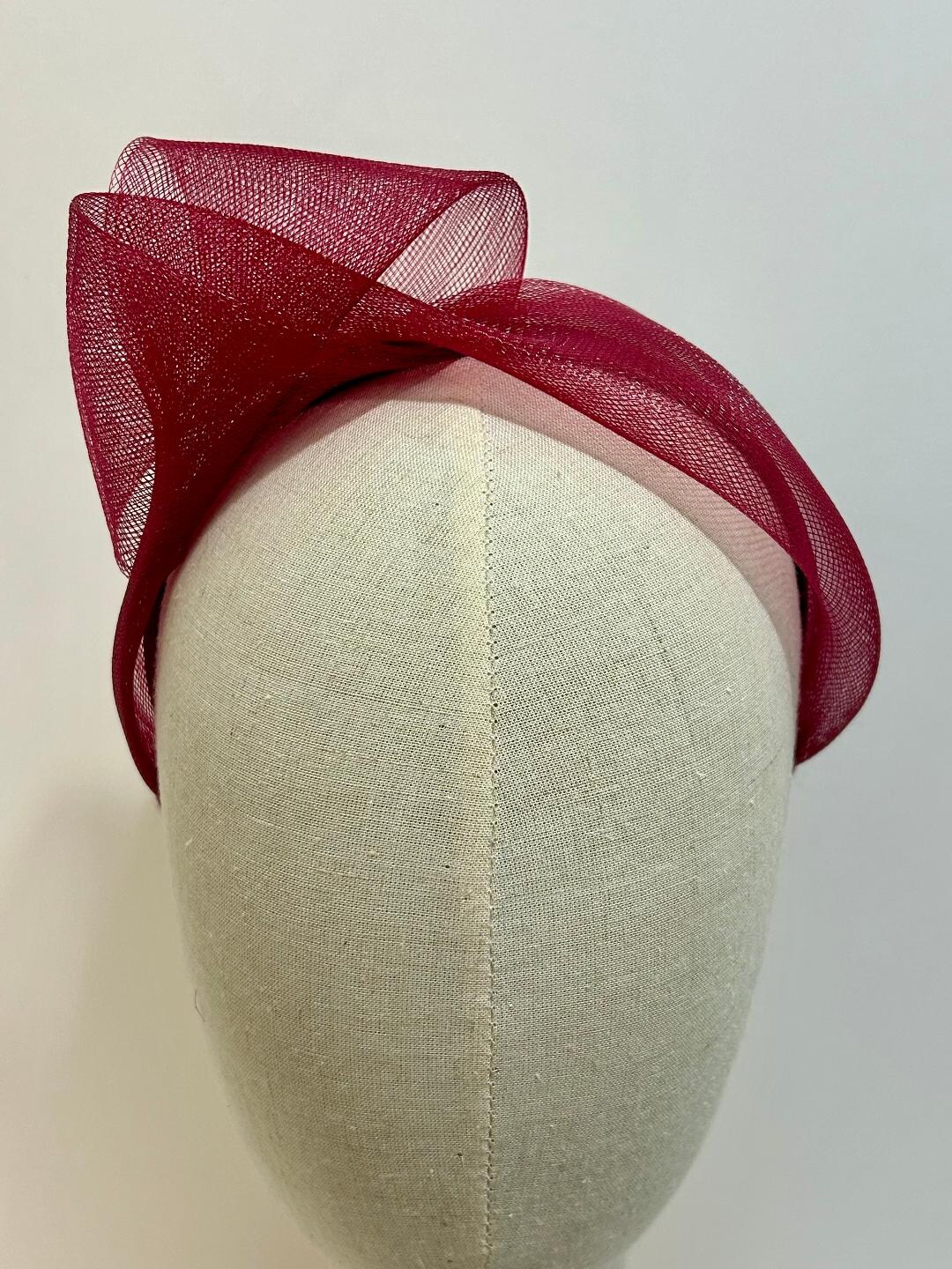 Wendy Scully Beaded Crinoline Headband - Burgundy