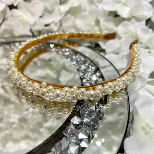 Cream pearl headband, Pearl hairband, cream Luxurious beaded headband, faux pearls, wedding hair, Bridesmaids, Bridal hair Alice band