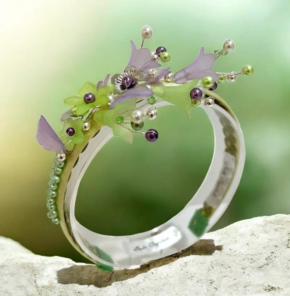 Elegant Embellished Lime Gem Floral Headband Lime Green Floral Headband: Crystal & Silver Wedding  main image 3