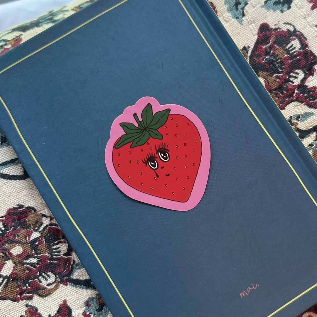 Sweet Sad Strawberry Fruit Sticker | Planner, Phone Case Sticker ...