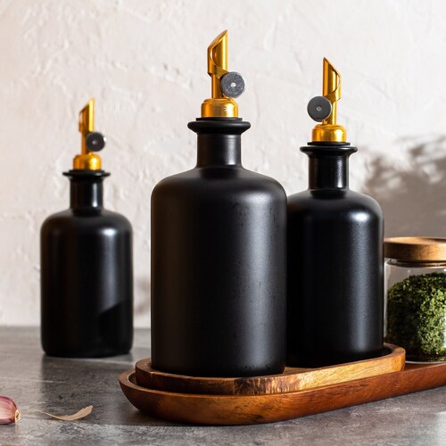 ORAH Oil & Vinegar Glass Bottle Pourer Size 200ml 500ml Etsy