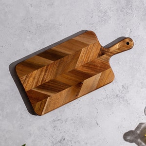 Natural Acacia Herringbone Board | Serving Tray | Sustainable Wood | Home Decor | Chopping Board