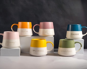 Personalised Stoneware Mug: Laser Engraved Ceramic Coffee Mug