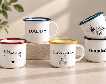 Personalised Enamel Espresso Cup – Custom Name Mini Mug (130ml)