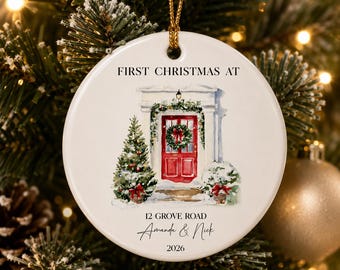 Personalised First Home Christmas Ornament – Choose Your Door Design