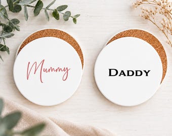 Personalised Ceramic Coaster, Custom Name Coffee Gift, UV Printed, Round or Square
