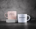 Personalised Embossed heart Ceramic Coffee Mug: Engraved Stoneware, Embossed Design